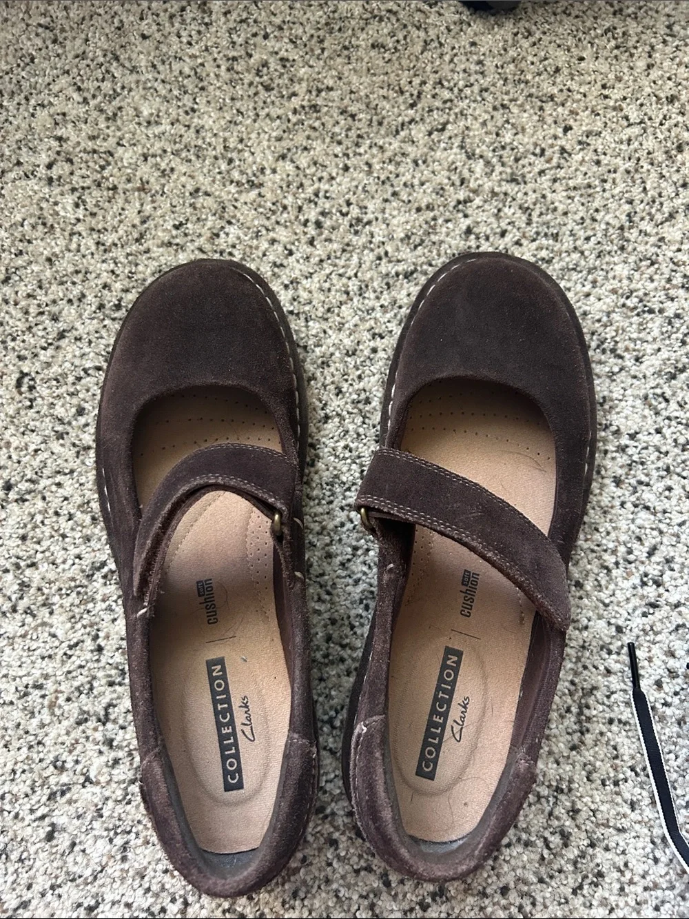 Clarks Women’s Brown Suede Mary Jane Shoes - Comfort Strap - Picture 2 of 4